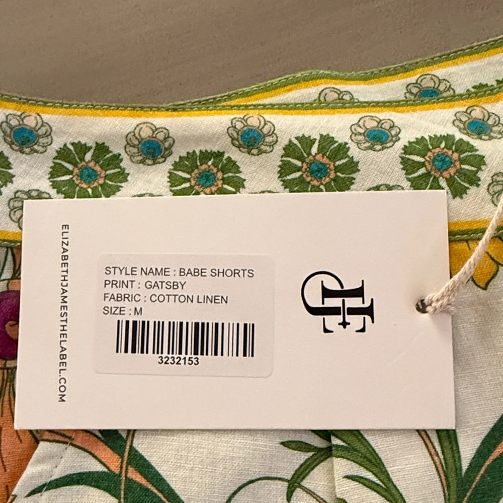 Elizabeth James High Waist Floral Shorts - Blue and Green - Picture 3 of 7